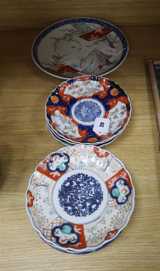 Seven Imari plates, various largest diameter 31cm